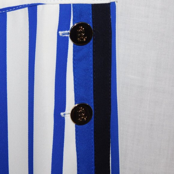 Lauren Ralph Lauren Womens 6 Blue White Striped Wide Leg Pant High Rise - Picture 8 of 16